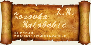 Kosovka Malobabić vizit kartica